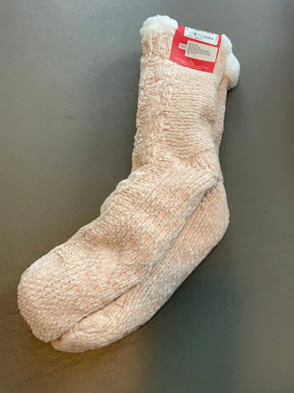 Charter Club Women's Chenille 1-Pair Slipper Bed Socks, Beige